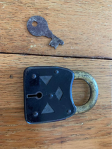 Vintage Six Lever Padlock with Key early 1900’s - £20.00 GBP