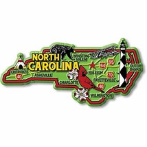 North Carolina Colorful State Magnet by Classic Magnets, 4.8&quot; x 2.3&quot; Collectible - £4.52 GBP