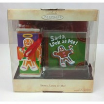 2004 Hallmark Keepsake Ornament Santa, Look At Me! Gingerbread Man &amp; Book - £11.38 GBP