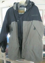 Men&#39;s Jacket Timberland Weathergear Coat size S Black Gray Zip Up Hooded 19792 - £14.93 GBP
