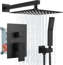 Aolemi Matte Black 10 Inch Rainfall Shower System Shower Head Combo Set With - £127.99 GBP