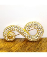 Vintage Swarovski Pave Swirl Brooch, Clear Crystals Pin with Gold Plate ... - £47.77 GBP