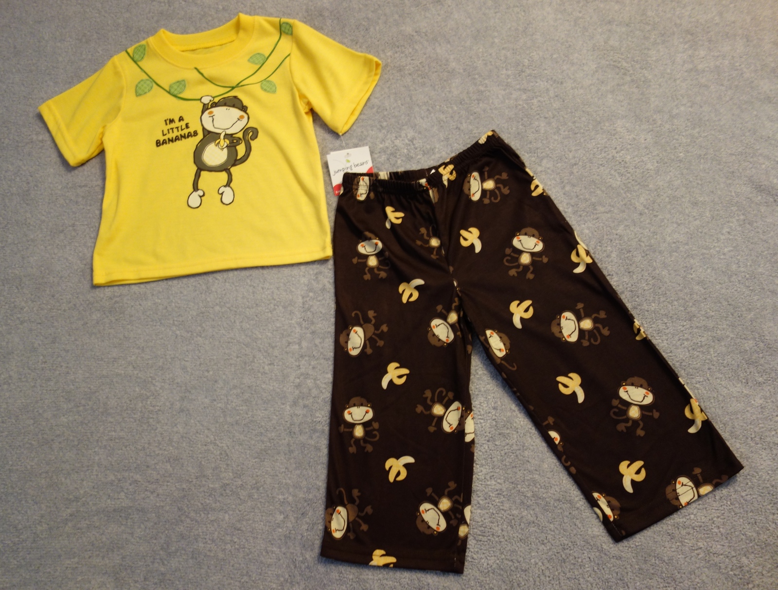 BOYS 18 Months, 2T, 3T, 4T - Jumping Beans - I"m a Little Bananas Monkey PJ Set - $20.00