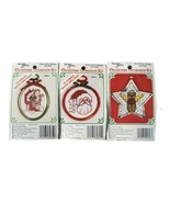 Lot Of 3 The New Berlin Co Counted Cross Stitch Christmas Ornament Kits ... - $15.00