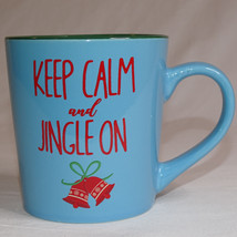 Keep Calm &amp; Jingle On Christmas Coffee Mug Holiday Tea Cup Gibson Home Brand Big - £2.79 GBP