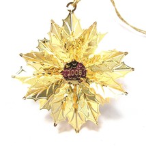 2008 Holly Wreath Danbury Mint Christmas Ornament 23k Gold Plated - £22.94 GBP