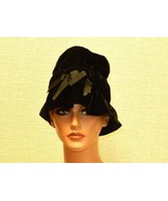 Ladies&#39; Vintage Dress Hat, Stitched Velvet w/Accent Ribbon Bow, Medium, ... - $40.14 CAD