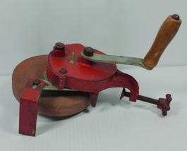 Vintage Prairie Tool Co C-6 RED Bench Mount Hand Crank Utility Grinder Sharpener - £63.67 GBP