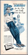 1950s Reston Men&#39;s Slacks PRINT AD Dacron Blended &quot;Doevert&quot; Wash &amp; Wear BX3 - $104.40 MXN