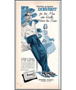 1950s Reston Men&#39;s Slacks PRINT AD Dacron Blended &quot;Doevert&quot; Wash &amp; Wear BX3 - $104.40 MXN