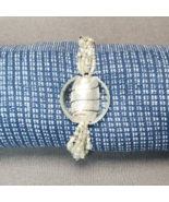 Multi-Strand Beaded Stretch Bracelet Dichroic Glass &amp; Seed Beads, Dangle... - £12.46 GBP