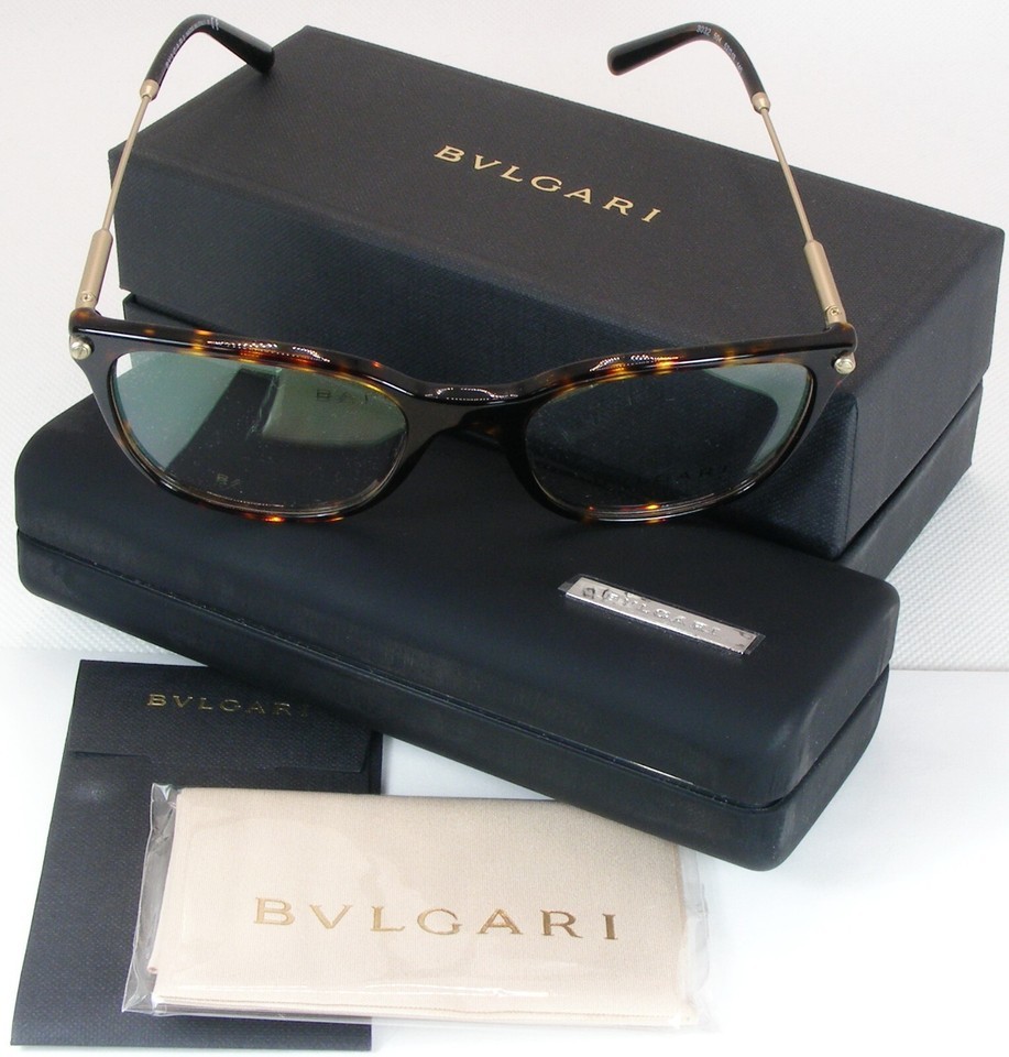BVLGARI 3032 504 Tortoise /Matt Pale Gold LUXURY EYEGLASSES 52-19-140mm Italy Item image 2