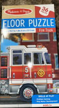 Nib Melissa & Doug "Fire Truck" 36 Pc. Floor Puzzle, Ages 3+ ~ Large 34" X 22.7" - £15.48 GBP