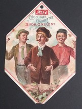 Hawley &amp; Hoops A No.1 Chocolate Cigarettes Cut Victorian Advertising Sign c1880s - £63.19 GBP