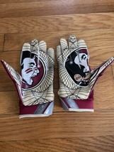 Nike Florida Seminoles FSU Vapor Jet Football Gloves Size Medium NCAA Rare  - $110.88