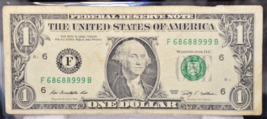 2013 $1.00 LUCKY TRINARY REPEATER FANCY 68688999 NOTE  VERY COOL L@@k - $31.79