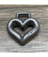 Brighton Silver Tone Chunky Heart Slide Pendant Charm Estate Jewelry Fin... - $181.42 MXN