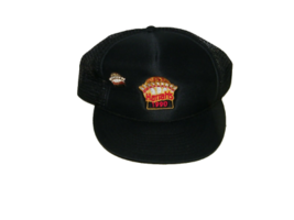 Vintage Harrah&#39;s 1990 Black Baseball Hat Cap Ball Base Harrahs 17399 - £15.57 GBP