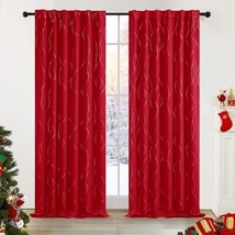 (52 X 90 Inch, Red, 2 Panels) Deconovo Christmas Red Blackout Curtains And - £29.93 GBP