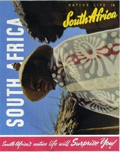 Native Life in South Africa Brochure 1950&#39;s Color Pictures Meet the Sun ... - $44.50