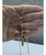 Gold Red Rose Necklace - $567.85 MXN