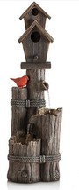 35” Birdhouse Water Fountain With Red Cardinal (a) J21 - £398.10 GBP