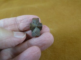 (CR595-200) 7/8&quot; Fairy Stone CHRISTIAN CROSS Staurolite Lucky Crystal charm - £27.22 GBP