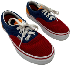 Vans Old Skool VN0A4BV400Y Corduroy Red Blue Orange White Women&#39;s Size 5.5 - $14.68