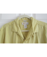 IL MIGLIORE Men&#39;s Short Sleeve Button Silk Shirt (M) Yellow CME-SEA Pock... - £11.68 GBP