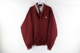 Vintage 90s Champion Mens XL Distressed Lined Spell Out Varsity Jacket Burgundy - £63.26 GBP
