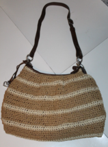 Brighton Two Toned Handwoven Large Straw Crossbody Bag - £55.88 GBP