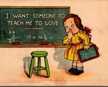 Vtg Cartolina Circa 1908 Fumetto - i Want Qualcuno To Teach Me Amore - N... - $15.31