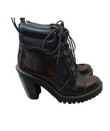Dr. Martens Averil Women&#39;s Leather Heeled Ankle Boots Size 8 Burgundy - $202.22 CAD