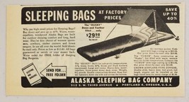 1945 Print Ad Husky Down Sleeping Bags Alaska Sleeping Bag Co. Portland,OR - £6.52 GBP