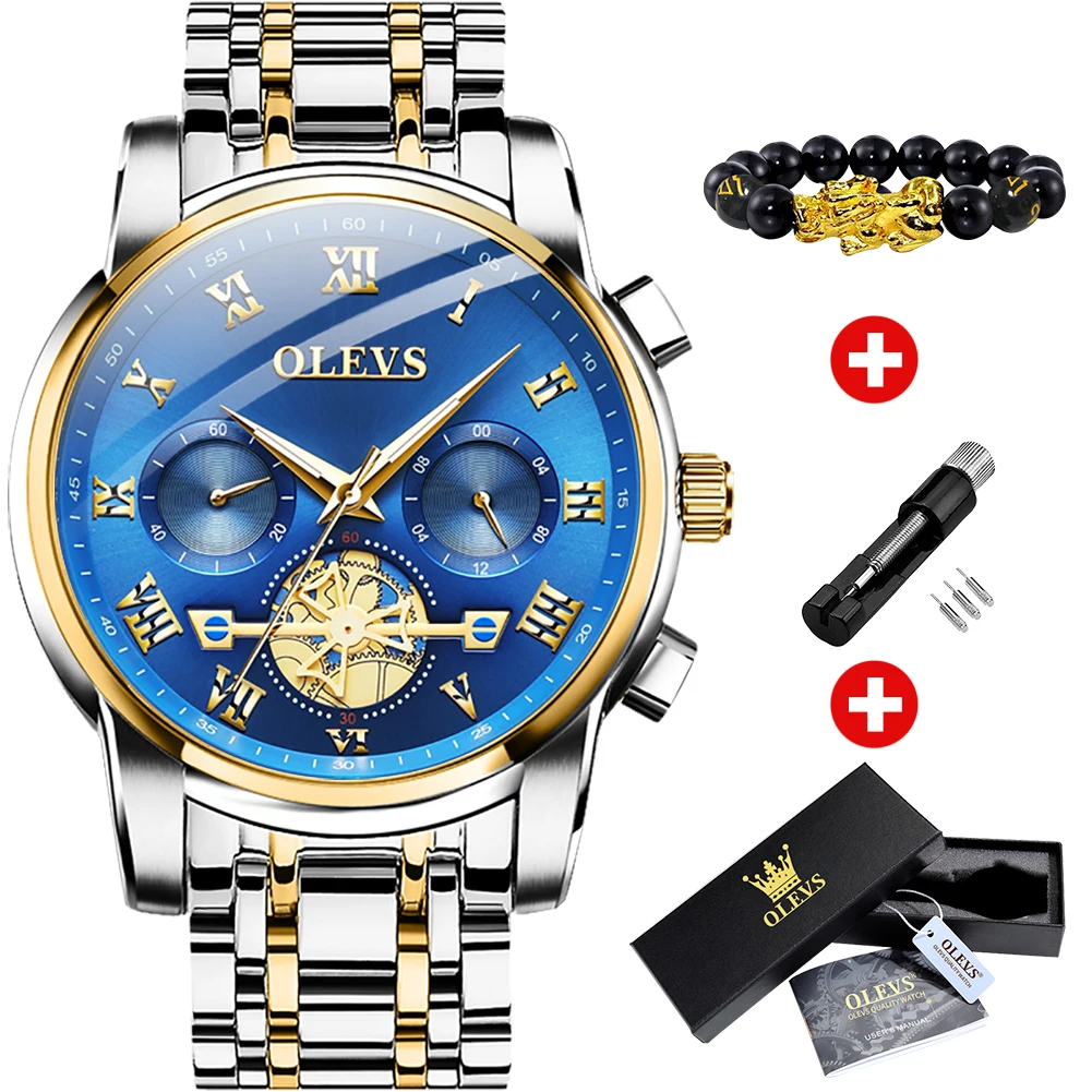 OLEVS  Men&#39;s  Clic Roman Scale Dial  Wrist Watch for Man  Waterproof  Male reloj - £48.59 GBP