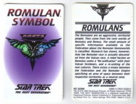 Star Trek Romulan Symbol Information Plastic ID Card 1993 Antioch NEW UNUSED - £2.42 GBP