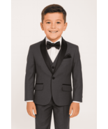 Boys Charcoal Grey Shawl Tuxedo Suit - $2,245.46 MXN+