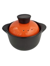 Casserole Clay Pot Ceramic Bowl  Lid Heat-Resistant Nonstick Soup Pot 1.26 QT - £17.15 GBP