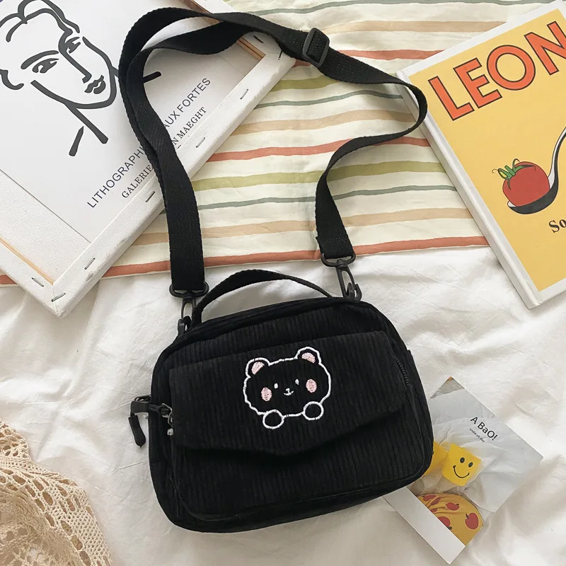 Rtoon bear print shoulder bag student girls tote messenger bag satchel travel handbags thumb200