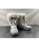London Fog Collection Boots Kids Girls  13 M Shoes White Faux Fur Glitte... - $19.62