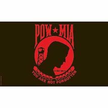 Pow Mia Red Black Flag Poly 3Ft X 5Ft - $4.88