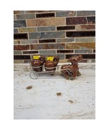 Vintage Donkey Salt &amp; Pepper Shakers, Wire Cart, Carrying Jugs, Burro Set - $21.00