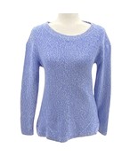 Talbots PM Blue Marled Pima Cotton Sweater Petite Crewneck Long Sleeve S... - $24.18