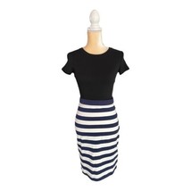MDS Mark D. Sikes Paley Pencil Skirt New Navy Blue and White Stripes - £14.42 GBP