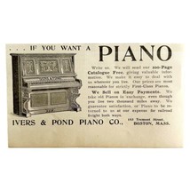 Ivers &amp; Pond Piano 1894 Advertisement Victorian Musical Instruments 2 AD... - £9.99 GBP