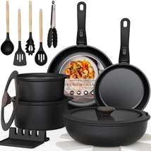 20-Piece Pots and Pans Set, Nonstick Cookware Set with Detachable Handle... - $100.14