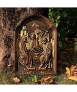 Orthodox Icon Holy Trinity wooden carving Gift - £54.34 GBP+