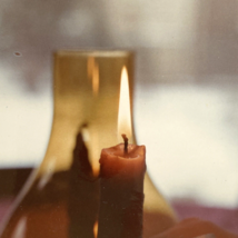 1971 Lit Candle Reflection in Glass Color Photo Kodak Paper - £11.98 GBP