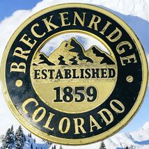 Breckenridge Colorado Est 1859 Metal Souvenir Gold Black Round  Fridge M... - $11.87