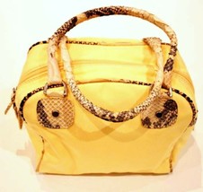 Guia Leather Small Tote Hand Bag Yellow Made in Italy - £69.67 GBP
